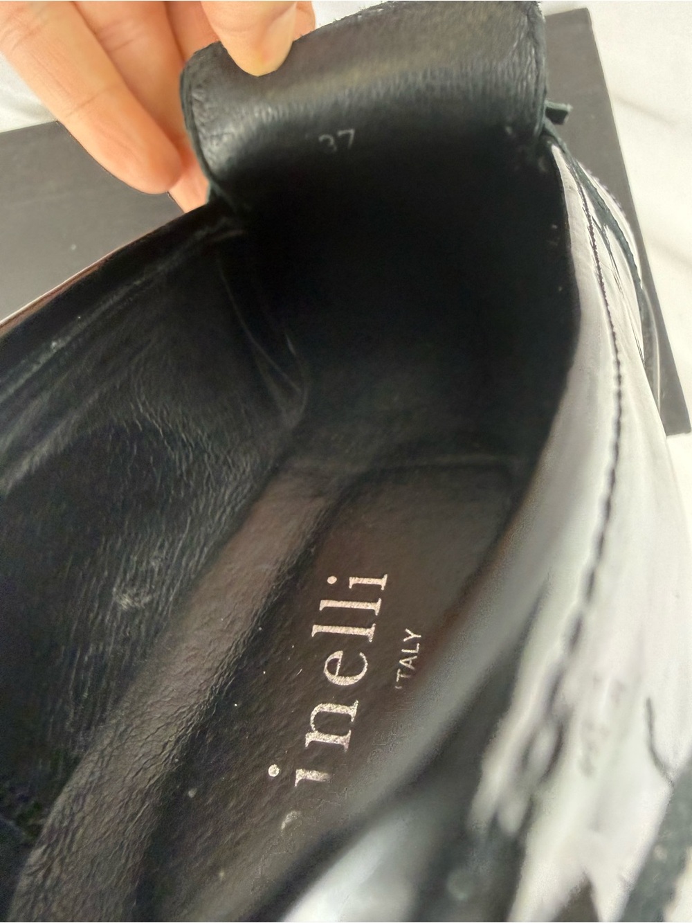 Minelli Black Patent Leather Tassel Loafers Made in Italy sz 37 US 6.5-7 - Picture 10 of 10